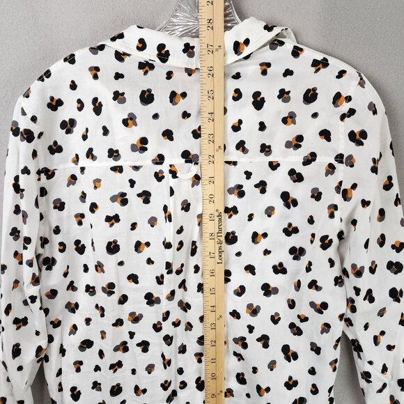 Persifor Leopard Print 100% Cotton Blouse Pullover – Chic Neutrals, Bold Pattern - Picture 7 of 12